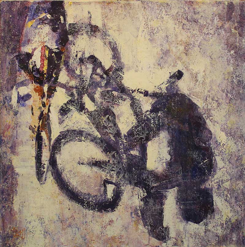 ombra di ciclista